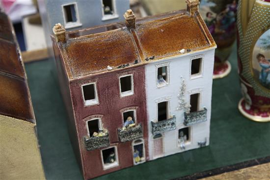Kenneth and Ann Clark - stoneware models of houses and street settings c.1983, manor house 40cm x 36cm